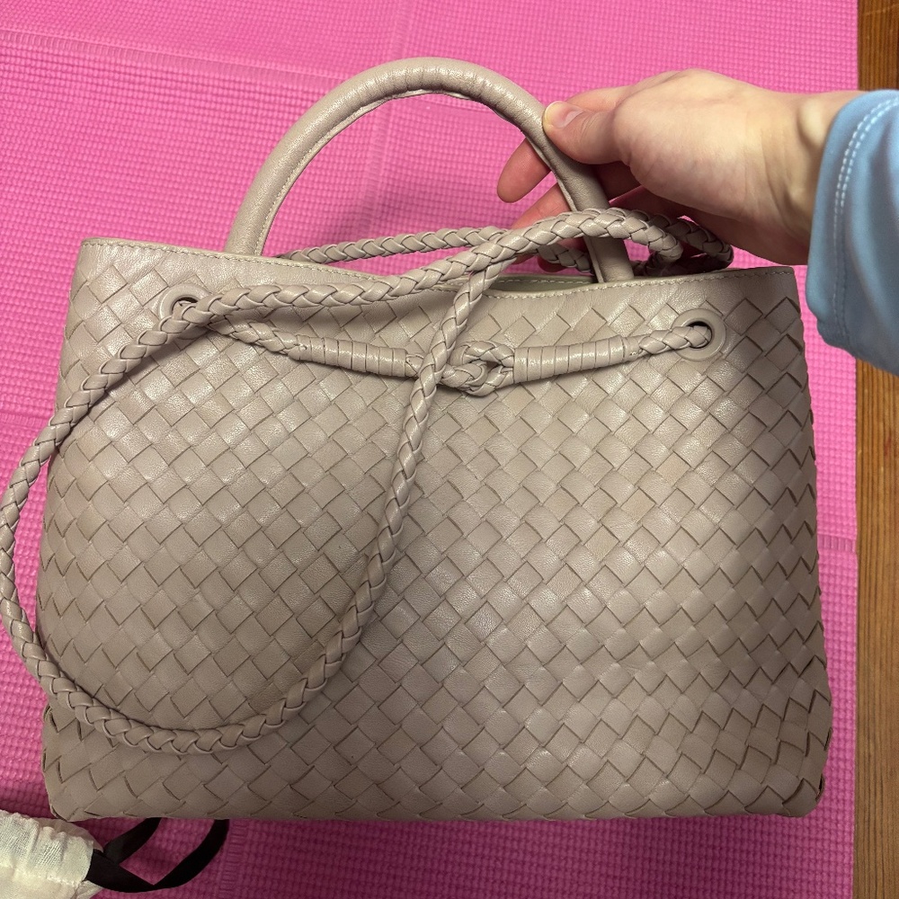 Quince Italian Leather Handwoven Satchel